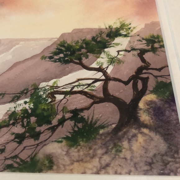 Signed original framed and matted southwest watercolor painting. - Picture 3 of 5